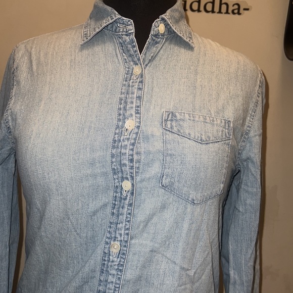 SOLD-J. Crew Blue Jean Button Down Shirt - Picture 3 of 5